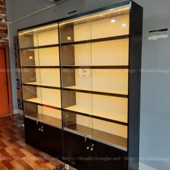 Tủ kính trưng bày sản phẩm mdf 2mx2mx30