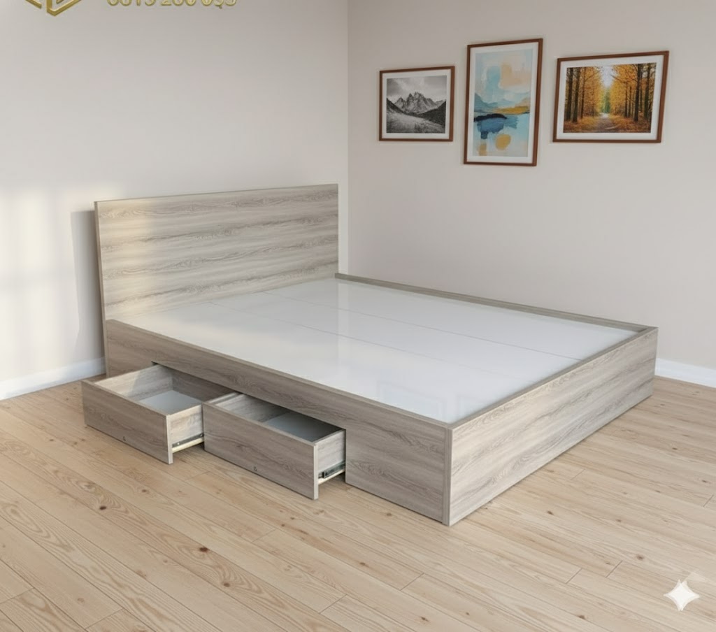 Giường ngủ 2 ngăn kéo gỗ mdf