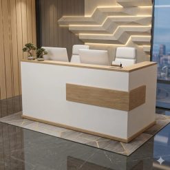 Quầy Lễ Tân Gỗ Thiết Kế Tối Giản Sang Trọng 1m6
