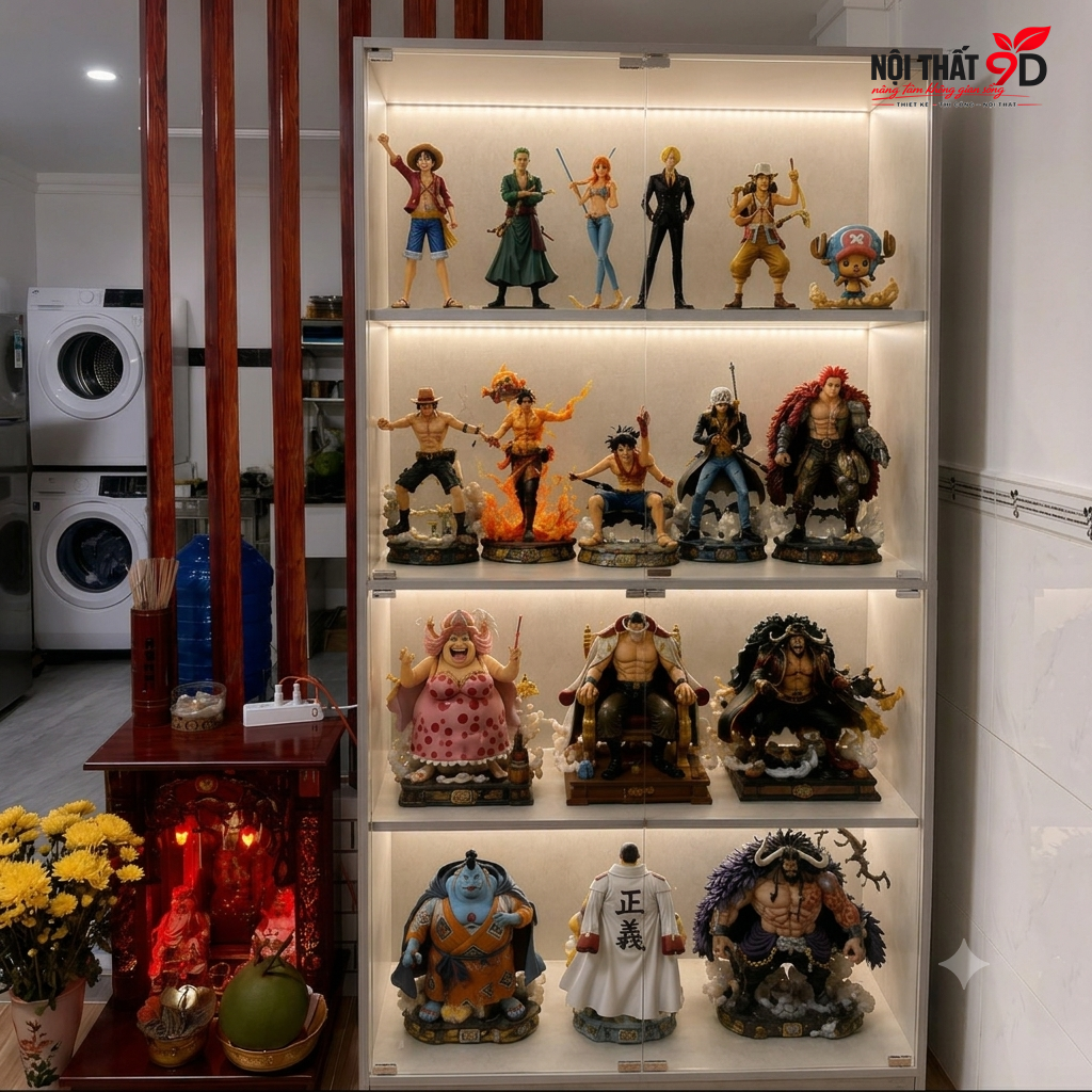 Tủ kính trưng bày mô hình 4 tầng (T801M8) - Ảnh 3